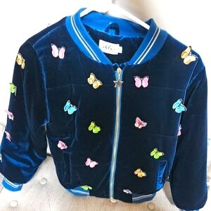 Lola + the boys Butterfly blue jacket size 10